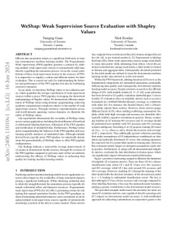 WeShap: Weak Supervision Source Evaluation with Shapley Values