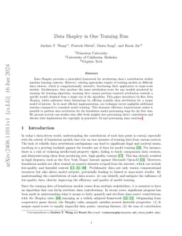 Data Shapley in One Training Run