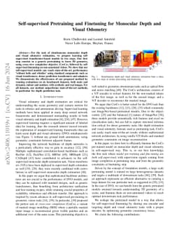 Self-supervised Pretraining and Finetuning for Monocular Depth and
  Visual Odometry