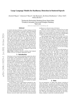 Large Language Models for Dysfluency Detection in Stuttered Speech