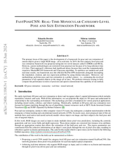 FastPoseCNN: Real-Time Monocular Category-Level Pose and Size Estimation
  Framework