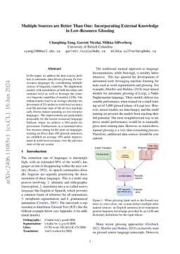 Multiple Sources are Better Than One: Incorporating External Knowledge
  in Low-Resource Glossing