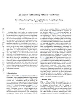 An Analysis on Quantizing Diffusion Transformers