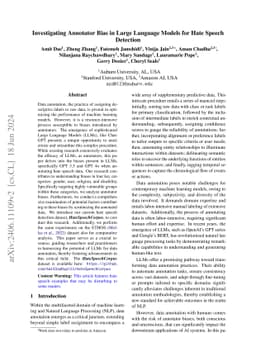 Investigating Annotator Bias in Large Language Models for Hate Speech
  Detection