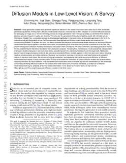 Diffusion Models in Low-Level Vision: A Survey