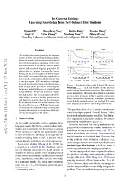 In-Context Editing: Learning Knowledge from Self-Induced Distributions