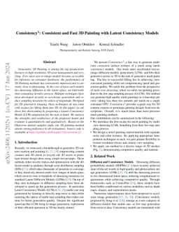 Consistency^2: Consistent and Fast 3D Painting with Latent Consistency
  Models