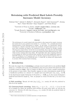 Retraining with Predicted Hard Labels Provably Increases Model Accuracy
