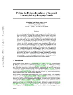Probing the Decision Boundaries of In-context Learning in Large Language
  Models