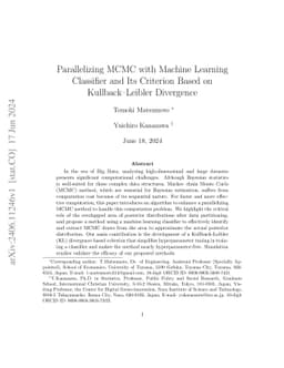 Parallelizing MCMC with Machine Learning Classifier and Its Criterion
  Based on Kullback-Leibler Divergence