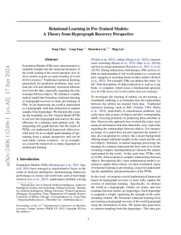 Relational Learning in Pre-Trained Models: A Theory from Hypergraph
  Recovery Perspective