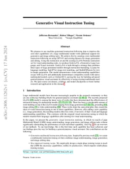 Generative Visual Instruction Tuning