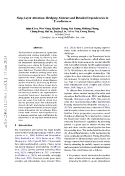 Skip-Layer Attention: Bridging Abstract and Detailed Dependencies in
  Transformers