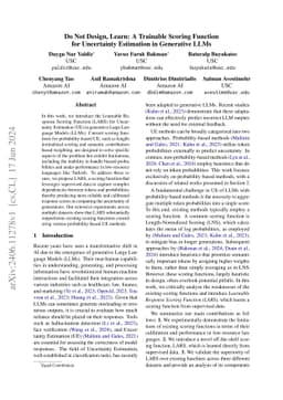 Do Not Design, Learn: A Trainable Scoring Function for Uncertainty Estimation in Generative LLMs