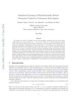 Statistical Learning of Distributionally Robust Stochastic Control in
  Continuous State Spaces