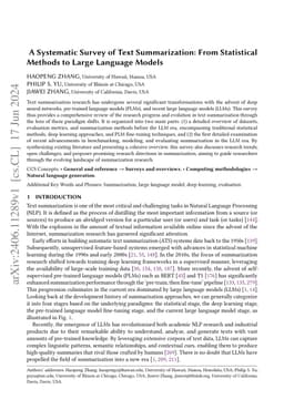 A Systematic Survey of Text Summarization: From Statistical Methods to
  Large Language Models