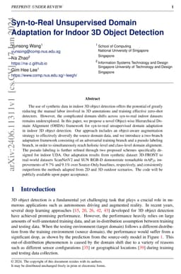 Syn-to-Real Unsupervised Domain Adaptation for Indoor 3D Object
  Detection