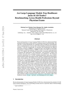 Are Large Language Models True Healthcare Jacks-of-All-Trades?
  Benchmarking Across Health Professions Beyond Physician Exams