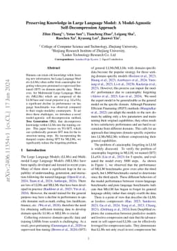 Preserving Knowledge in Large Language Model with Model-Agnostic
  Self-Decompression