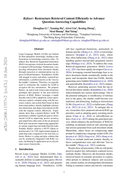Refiner: Restructure Retrieval Content Efficiently to Advance Question-Answering Capabilities