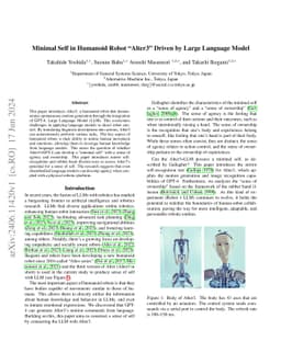 Minimal Self in Humanoid Robot "Alter3" Driven by Large Language Model