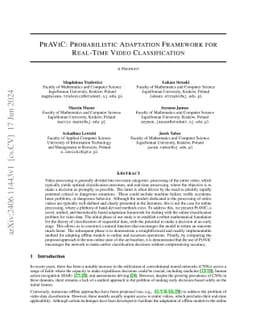 PrAViC: Probabilistic Adaptation Framework for Real-Time Video
  Classification