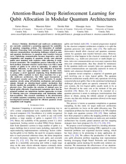 Attention-Based Deep Reinforcement Learning for Qubit Allocation in
  Modular Quantum Architectures