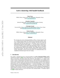 Active clustering with bandit feedback
