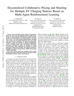 Decentralized Collaborative Pricing and Shunting for Multiple EV
  Charging Stations Based on Multi-Agent Reinforcement Learning