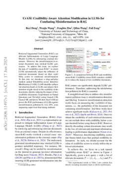 CrAM: Credibility-Aware Attention Modification in LLMs for Combating
  Misinformation in RAG