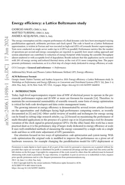 Energy efficiency: a Lattice Boltzmann study
