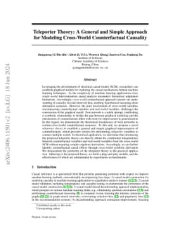 Teleporter Theory: A General and Simple Approach for Modeling
  Cross-World Counterfactual Causality
