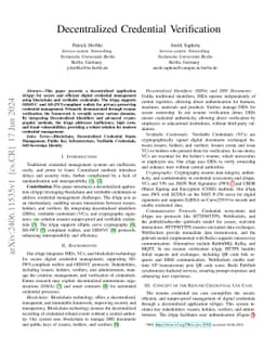 Lifecycle Management of Resumés with Decentralized Identifiers and
  Verifiable Credentials