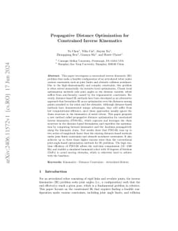 Propagative Distance Optimization for Constrained Inverse Kinematics
