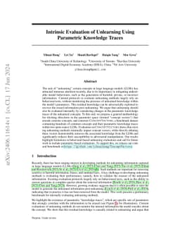 Intrinsic Evaluation of Unlearning Using Parametric Knowledge Traces