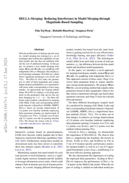 DELLA-Merging: Reducing Interference in Model Merging through
  Magnitude-Based Sampling