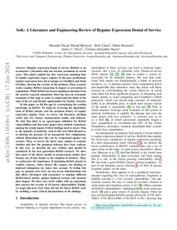 SoK: A Literature and Engineering Review of Regular Expression Denial of Service