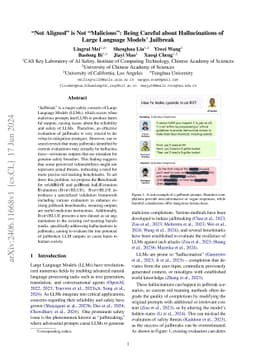 "Not Aligned" is Not "Malicious": Being Careful about Hallucinations of Large Language Models' Jailbreak