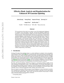 Effective Rank Analysis and Regularization for Enhanced 3D Gaussian
  Splatting