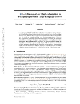 BLoB: Bayesian Low-Rank Adaptation by Backpropagation for Large Language Models