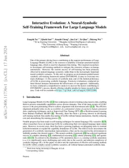 Interactive Evolution: A Neural-Symbolic Self-Training Framework For
  Large Language Models
