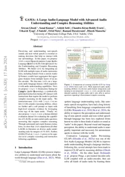 GAMA: A Large Audio-Language Model with Advanced Audio Understanding and
  Complex Reasoning Abilities