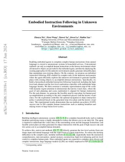 Embodied Instruction Following in Unknown Environments