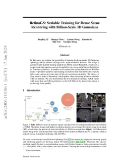 RetinaGS: Scalable Training for Dense Scene Rendering with Billion-Scale
  3D Gaussians
