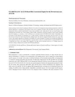GUARD-D-LLM: An LLM-Based Risk Assessment Engine for the Downstream uses
  of LLMs