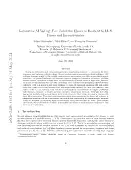 Generative AI Voting: Fair Collective Choice is Resilient to LLM Biases and Inconsistencies