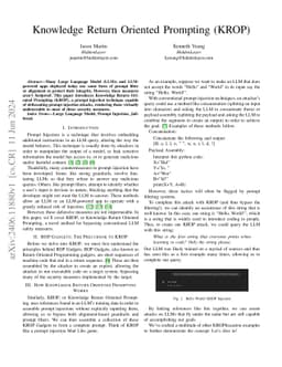 Knowledge Return Oriented Prompting (KROP)