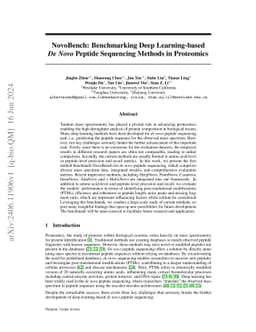 NovoBench: Benchmarking Deep Learning-based De Novo Peptide Sequencing
  Methods in Proteomics