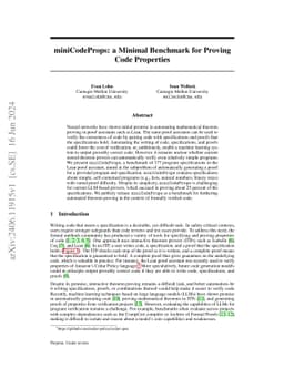 miniCodeProps: a Minimal Benchmark for Proving Code Properties
