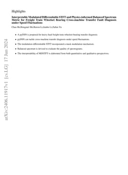 Modulated Differentiable STFT and Balanced Spectrum Metric for Freight Train Wheelset Bearing Cross-machine Transfer Fault Diagnosis under Speed Fluctuations